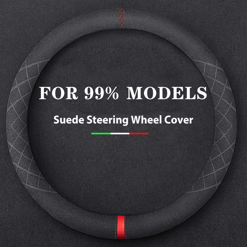 

Auto Suede Leather Car Steering Wheel Cover Anti-Slip For Mercedes Benz A B C Class AMG GLA CLA GLC W176 W221 W204 W205 38cm