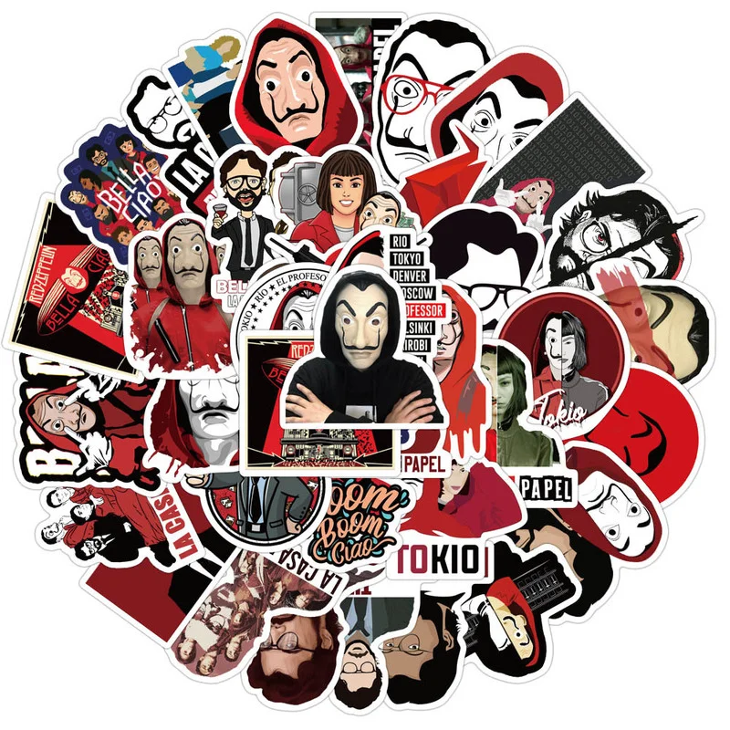 50PCS TV Show Money Heist La Casa De Papel Sticker Waterproof PVC Stickers DIY Moto Car Laptop PC Suitcase Cool Sticker Decals
50PCS TV Show Money Heist La Casa De Papel Sticker Waterproof PVC Stickers DIY Moto Car Laptop PC Suitcase Cool Sticker Decals