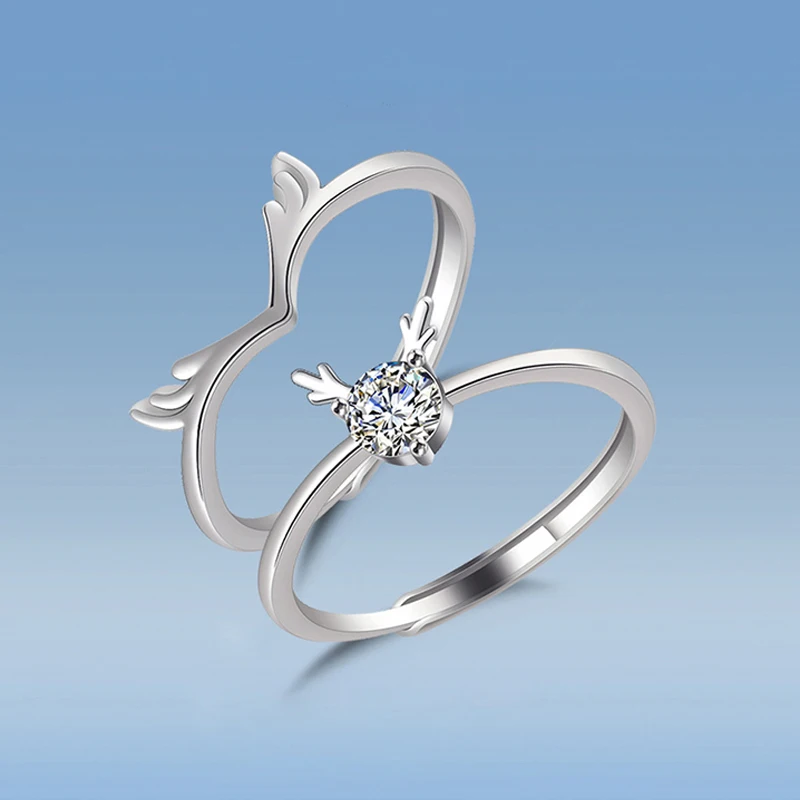 Fashion Deer Shape Ring Couple Simple Inlaid Zircon Ring Unisex Romantic Valentine's Day Gift
Fashion Deer Shape Ring Couple Simple Inlaid Zircon Ring Unisex Romantic Valentine's Day Gift