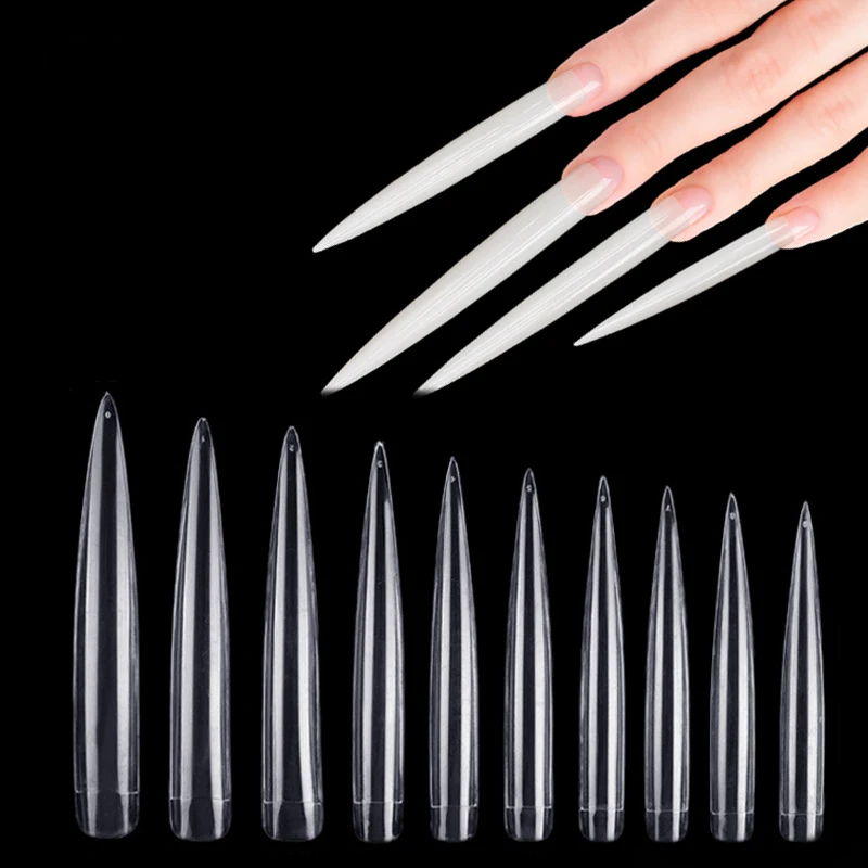 60Pcs Clear Natural XXL Extra Long Stiletto Fake Nail Tips Set Acrylic Half Cover Transparent Salon False Nails
60Pcs Clear Natural XXL Extra Long Stiletto Fake Nail Tips Set Acrylic Half Cover Transparent Salon False Nails