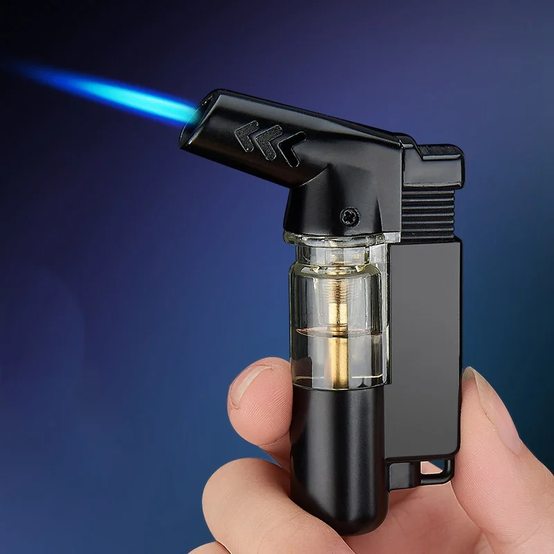 

Cigar Butane lighters Lightweight Small Spray Gun Blue Flame 1300 C Metal Windproof Gas lighters Cigarette Lighter Portable