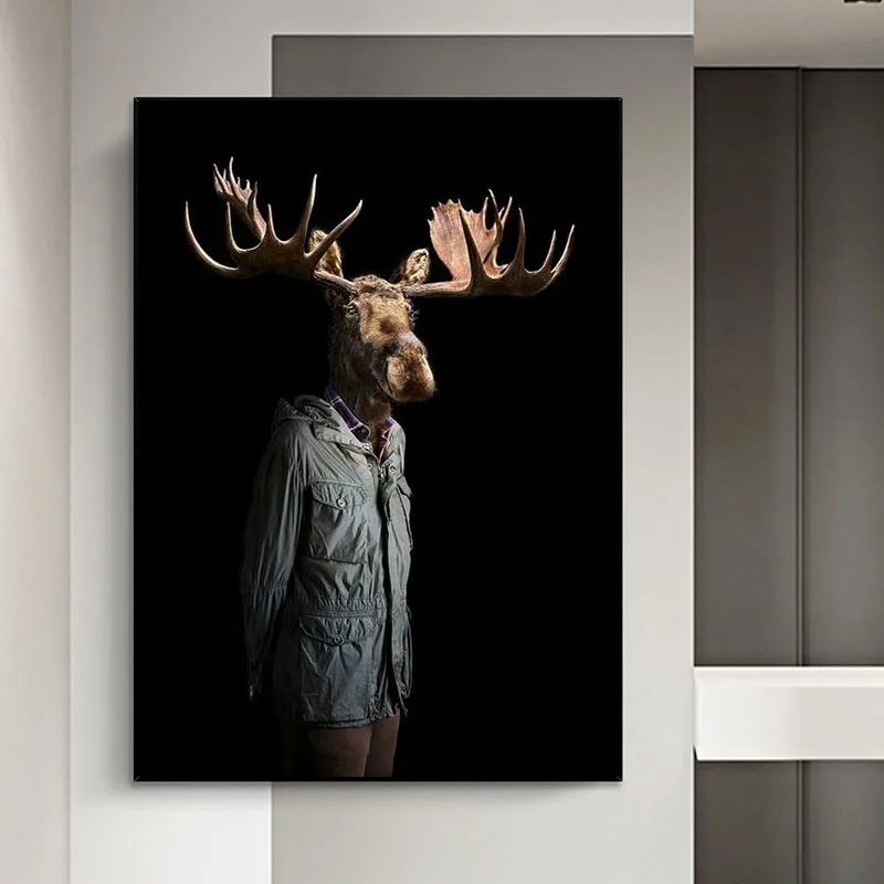 Caribou and Flamingo In Human Clothes Canvas Print Anthropomorphic Animal Art Painting on Wall Decor Picture for Home Room Adorn
Caribou and Flamingo In Human Clothes Canvas Print Anthropomorphic Animal Art Painting on Wall Decor Picture for Home Room Adorn