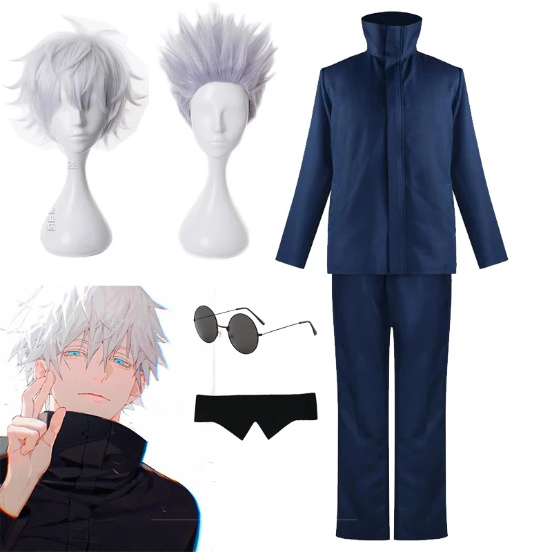 Anime Jujutsu Kaisen Cosplay Costume Gojo Satoru Top Pants Wig School Uniform Suit Halloween Party Costumes
Anime Jujutsu Kaisen Cosplay Costume Gojo Satoru Top Pants Wig School Uniform Suit Halloween Party Costumes
