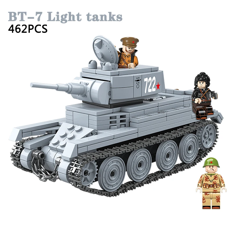 Military WW2 BT-7 Light Tank 3D Model Building Blocks Kit Soldier Weapon Army Mini Diamond Ideas Bricks Toys for Kids Gifts
Military WW2 BT-7 Light Tank 3D Model Building Blocks Kit Soldier Weapon Army Mini Diamond Ideas Bricks Toys for Kids Gifts