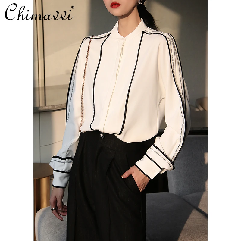 Blouses and Shirts Autumn 2021 Women's Clothing Women's Long Sleeve Top Elegant Chiffon Oversized White Single Breatsed Shirt
Blouses and Shirts Autumn 2021 Women's Clothing Women's Long Sleeve Top Elegant Chiffon Oversized White Single Breatsed Shirt