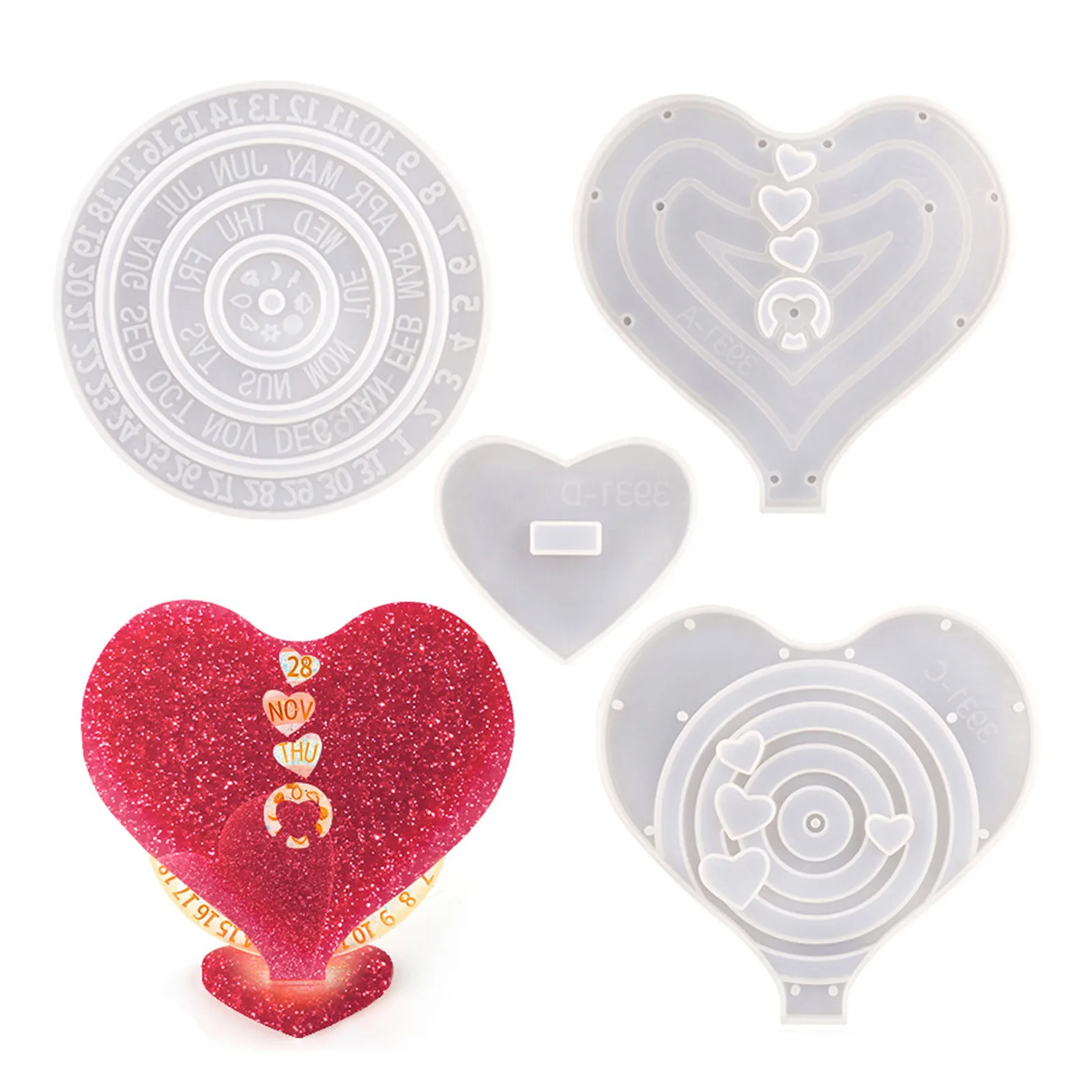 Silicone Mold Creative Calendar Heart Shape Resin Crafts Mould Table Hanging Jewelry Handmade Tool DIY Epoxy Molds
Silicone Mold Creative Calendar Heart Shape Resin Crafts Mould Table Hanging Jewelry Handmade Tool DIY Epoxy Molds
