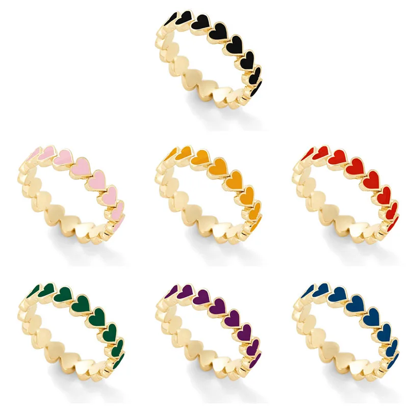 2021 New Korean Fashion Heart Shape Ring Jewelry Multicolor Dripping Oil Golden for Women Anniversary Wedding Romantic Ring
2021 New Korean Fashion Heart Shape Ring Jewelry Multicolor Dripping Oil Golden for Women Anniversary Wedding Romantic Ring