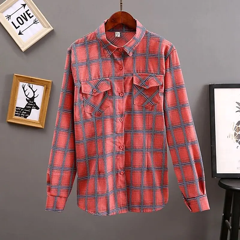 Women's Spring Thin Plaid Slim Casual Shirt Long Sleeve Students Blouse Top Blusa Cardigan
Women's Spring Thin Plaid Slim Casual Shirt Long Sleeve Students Blouse Top Blusa Cardigan