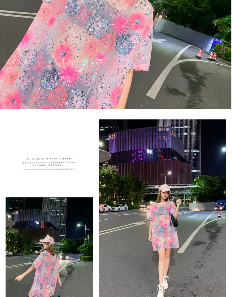 2021 Summer Fashion European Large Sequins Ladies T-shirt Women New Short Sleeve Shiny See-through O-neck Pullover Top Tees
2021 Summer Fashion European Large Sequins Ladies T-shirt Women New Short Sleeve Shiny See-through O-neck Pullover Top Tees