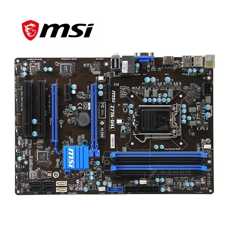 Материнская плата для компьютера MSI USB3.0 SATA III LGA 1155 DDR3 ПК Intel Z77 Z77M б/у|Материнские
