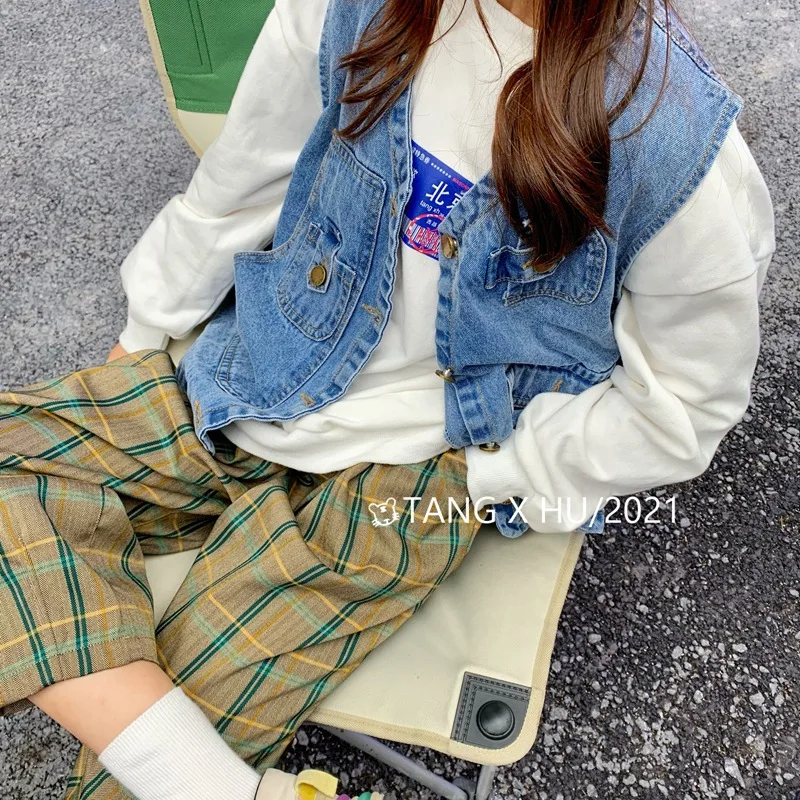 Children's wear spring 2021 new girls vest children sleeveless vest jacket spring denim
Children's wear spring 2021 new girls vest children sleeveless vest jacket spring denim