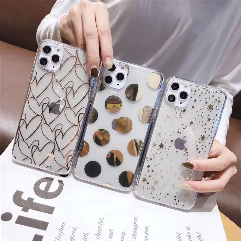 KJOEW Electroplated Love Heart Stars Wave Point Phone Case For iPhone 11 Pro Xs Max X XR 6 6S 7 8 Plus Soft Transparent Cover
KJOEW Electroplated Love Heart Stars Wave Point Phone Case For iPhone 11 Pro Xs Max X XR 6 6S 7 8 Plus Soft Transparent Cover