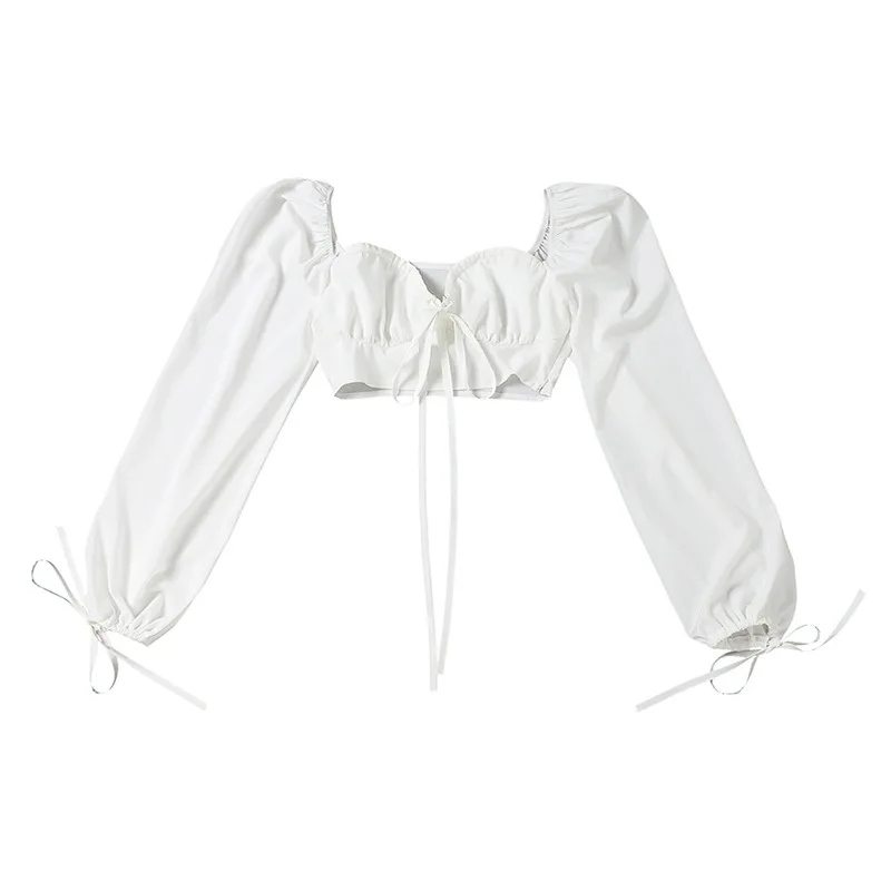 White Balloon Sleeve Elegant Women Top and Blouse Shirts Autumn Sexy Backless Crop Tops Solid Fashion Blusas
White Balloon Sleeve Elegant Women Top and Blouse Shirts Autumn Sexy Backless Crop Tops Solid Fashion Blusas
