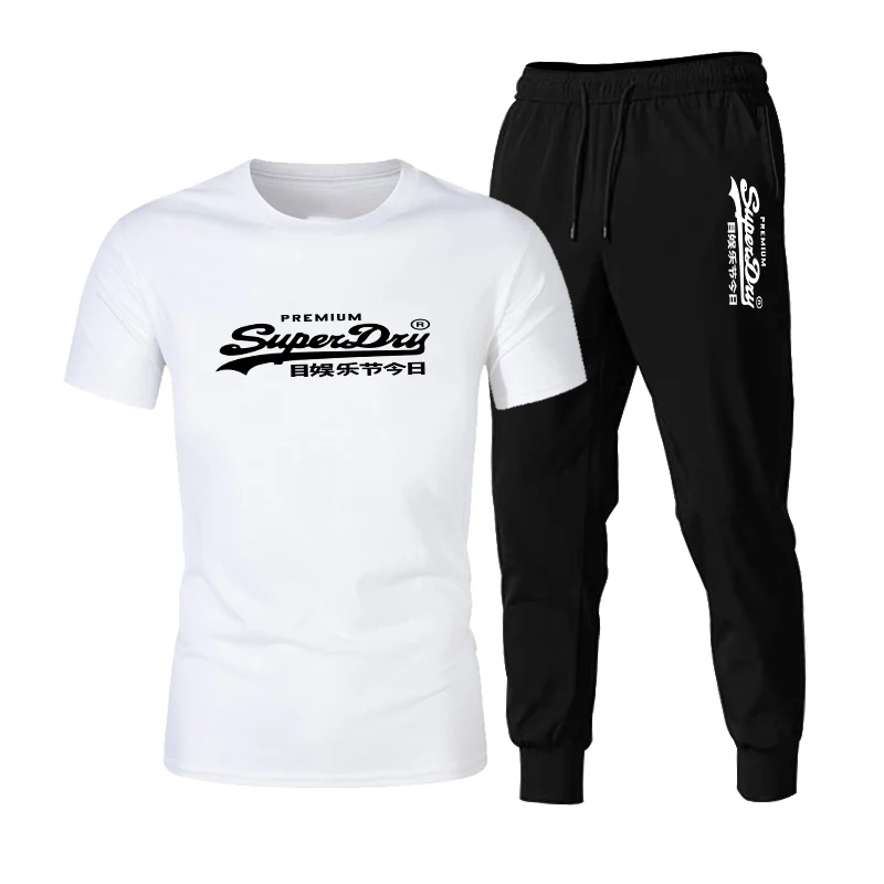 2021 Summer New Personified Men Short Sleeve T-shirt Pure Color Print Comfortable T-shirt Top + Sweatpants 
2021 Summer New Personified Men Short Sleeve T-shirt Pure Color Print Comfortable T-shirt Top + Sweatpants