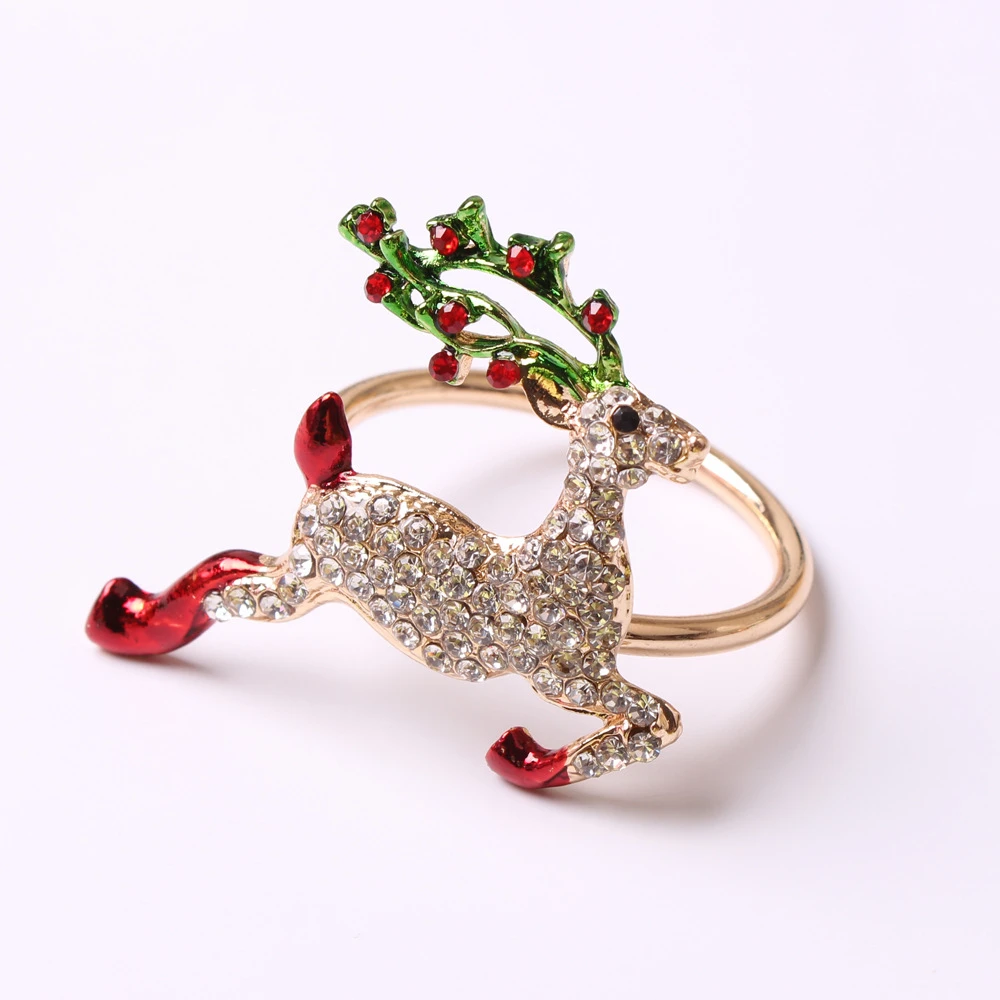 

12PCS/Metal Christmas Reindeer Napkin Ring Desktop Decoration Used for Christmas Family Gathering, Holiday Dinner Party, etc.
