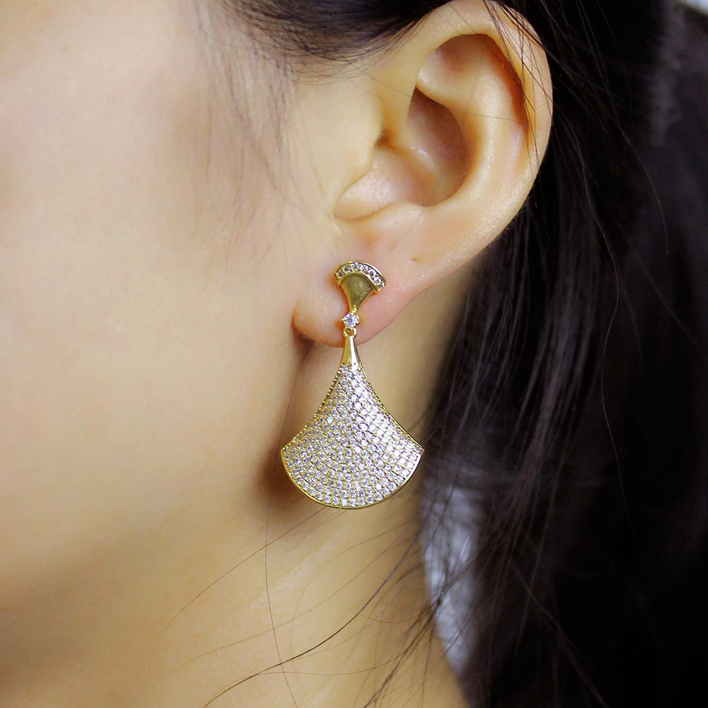 Fashion Women Earrings Zircon Fan Earring Charm Jewelry Earrings Unique Gift for Women Girls #30
Fashion Women Earrings Zircon Fan Earring Charm Jewelry Earrings Unique Gift for Women Girls #30