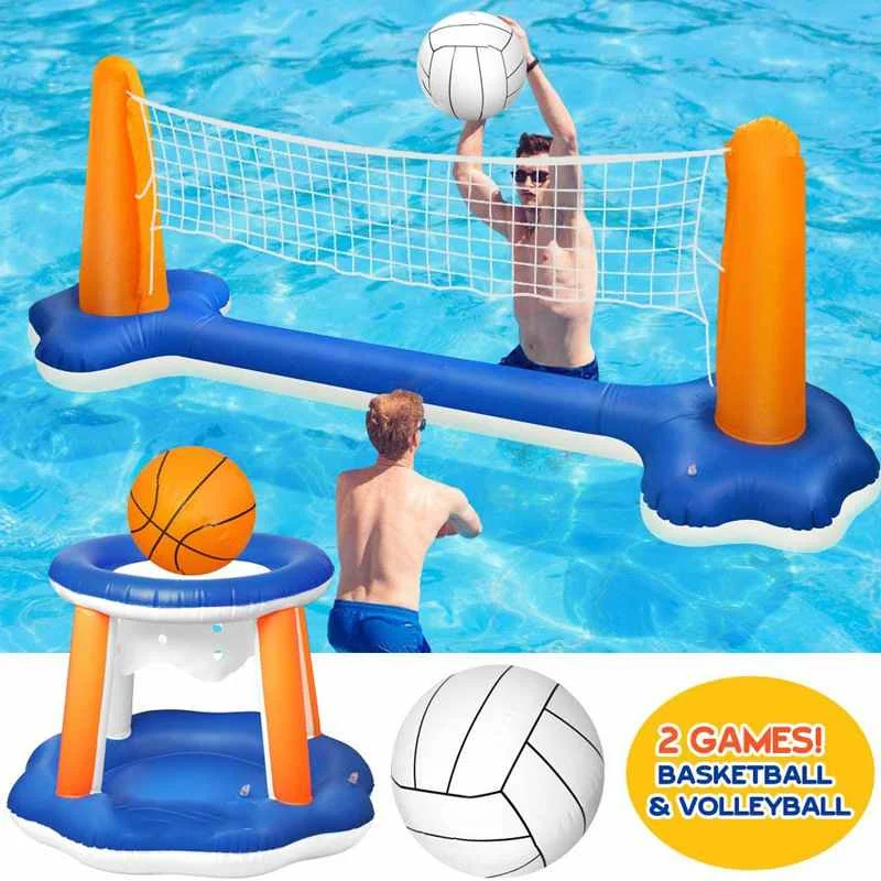 120 Inch Inflatable Water Volleyball Net Basketball Hoop Basketball Volleyball Floating Toys Summer Swimming Pool Toy Set
120 Inch Inflatable Water Volleyball Net Basketball Hoop Basketball Volleyball Floating Toys Summer Swimming Pool Toy Set