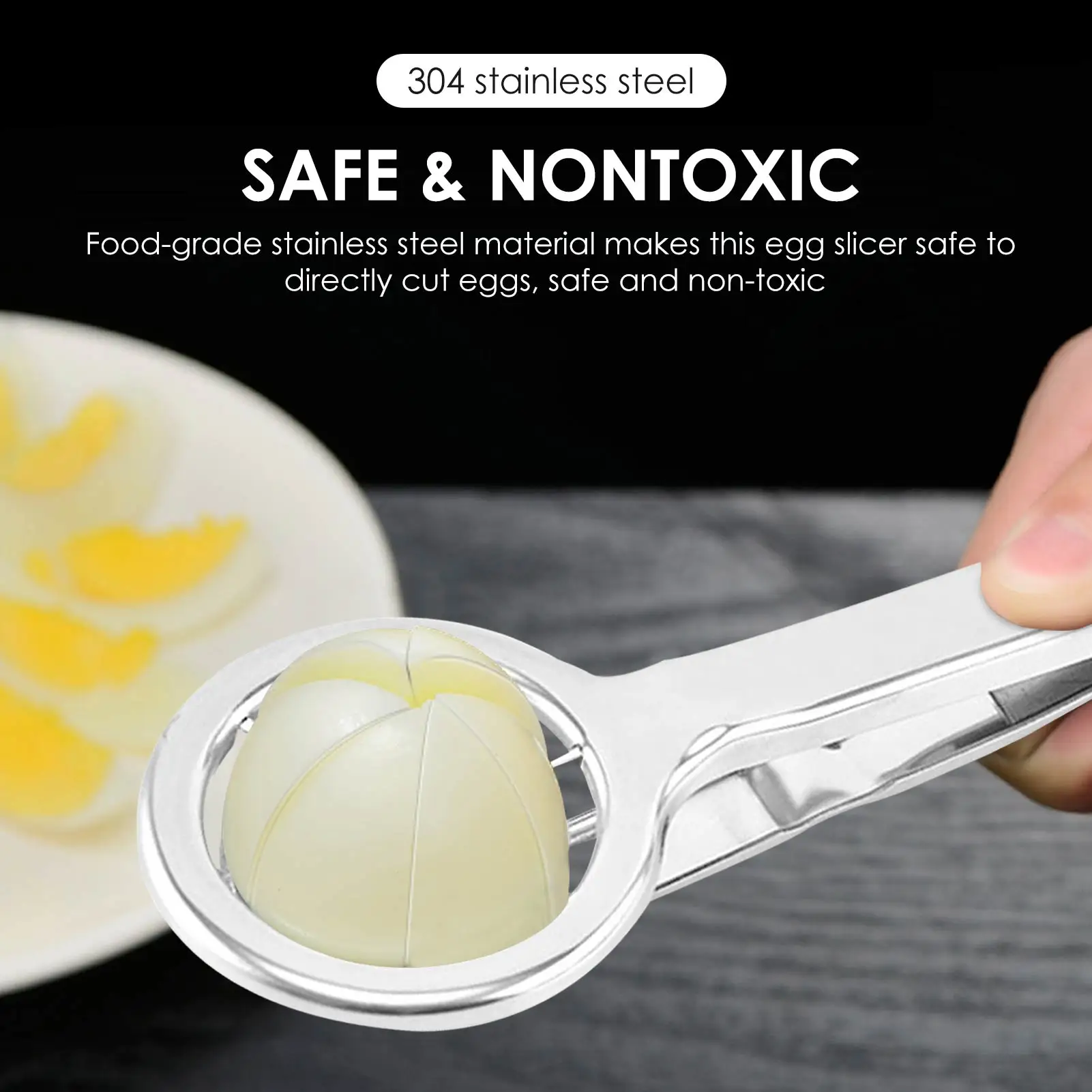Stainless Steel Egg Slicer Wedger Kitchen Hard Boiled Eggs Cutter practical Cutter high hardness Easy to Clean Space Saving
Stainless Steel Egg Slicer Wedger Kitchen Hard Boiled Eggs Cutter practical Cutter high hardness Easy to Clean Space Saving