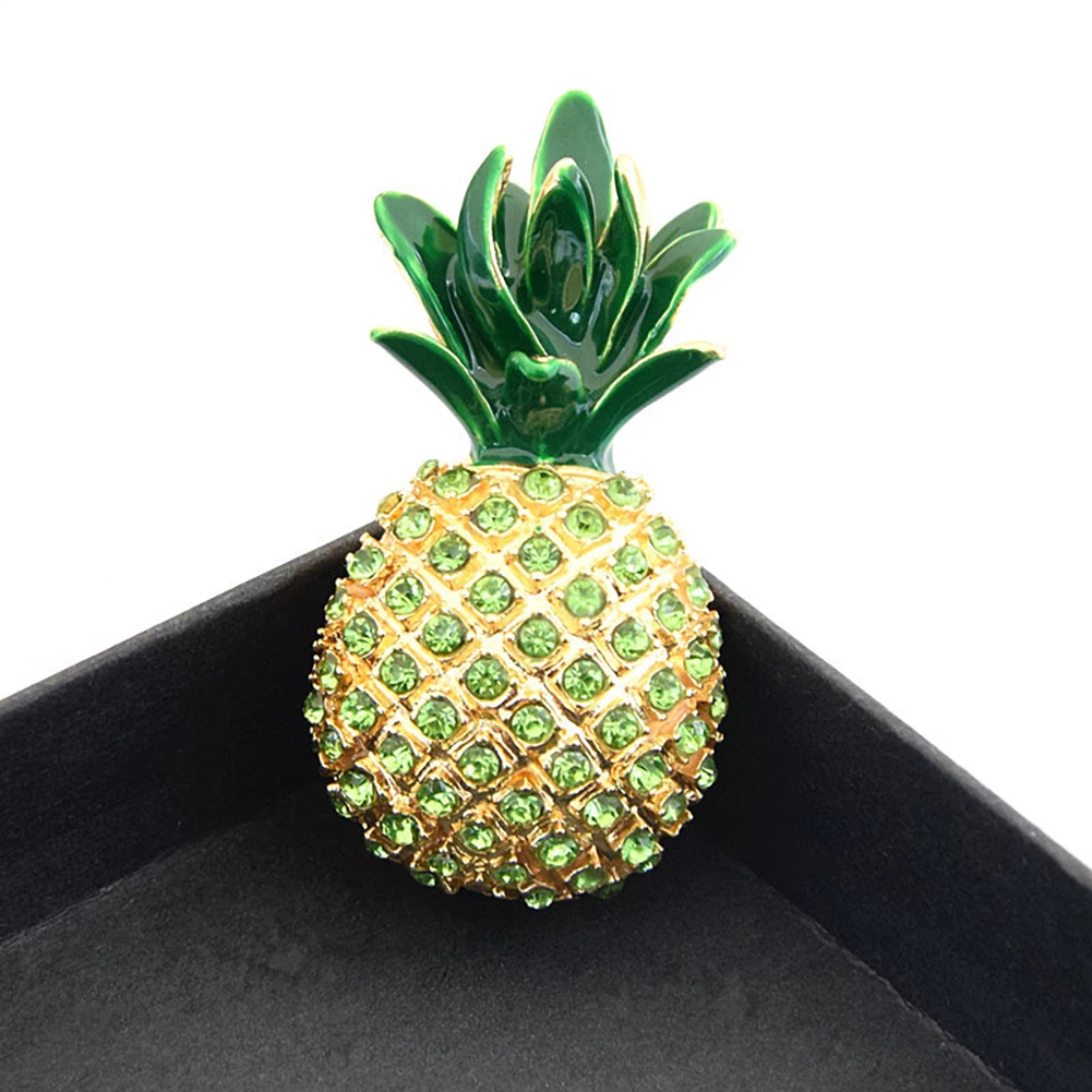 

Green Color Brooch Rhinestone Pineapple Brooches for Women Fashion Enamel Pins Drop Shipping Broochs New 2022 Mother's Day Gift