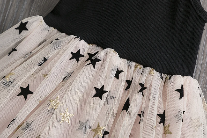 Летнее платье принцессы для девочек вечерние платья с блестками и звездами