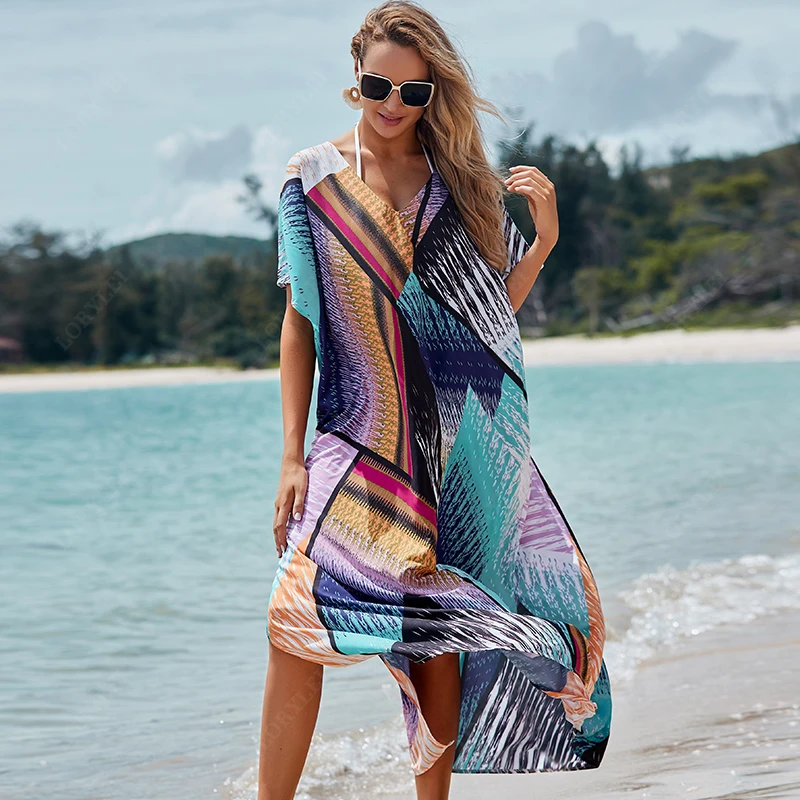 2020 Quick-drying Bikini Cover-ups Bohemian Print V-neck Summer Dress Beach Tunic Women Beachwear Kaftan Swimsuit Cover Up Q1161
2020 Quick-drying Bikini Cover-ups Bohemian Print V-neck Summer Dress Beach Tunic Women Beachwear Kaftan Swimsuit Cover Up Q1161