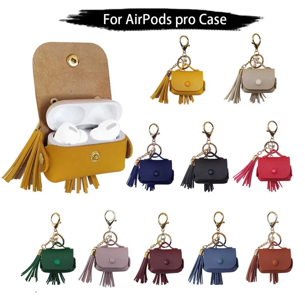 Чехол для гарнитуры AirPods Pro 2019 беспроводной зарядный чехол кожаный защитный с