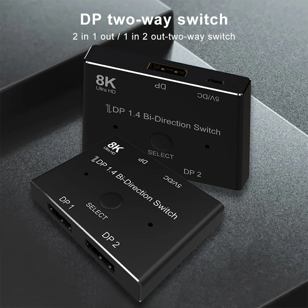 Двунаправленный переключатель DP 1,4 (1X2 2X1), kvm DisplayPort 1,4, высокоскоростной переключатель 8K @ 30 Гц 4K @ 120 Гц 32,4 Гбит/с для мультикомпьютера
Двунаправленный переключатель DP 1,4 (1X2 2X1), kvm DisplayPort 1,4, высокоскоростной переключатель 8K @ 30 Гц 4K @ 120 Гц 32,4 Гбит/с для мультикомпьютера