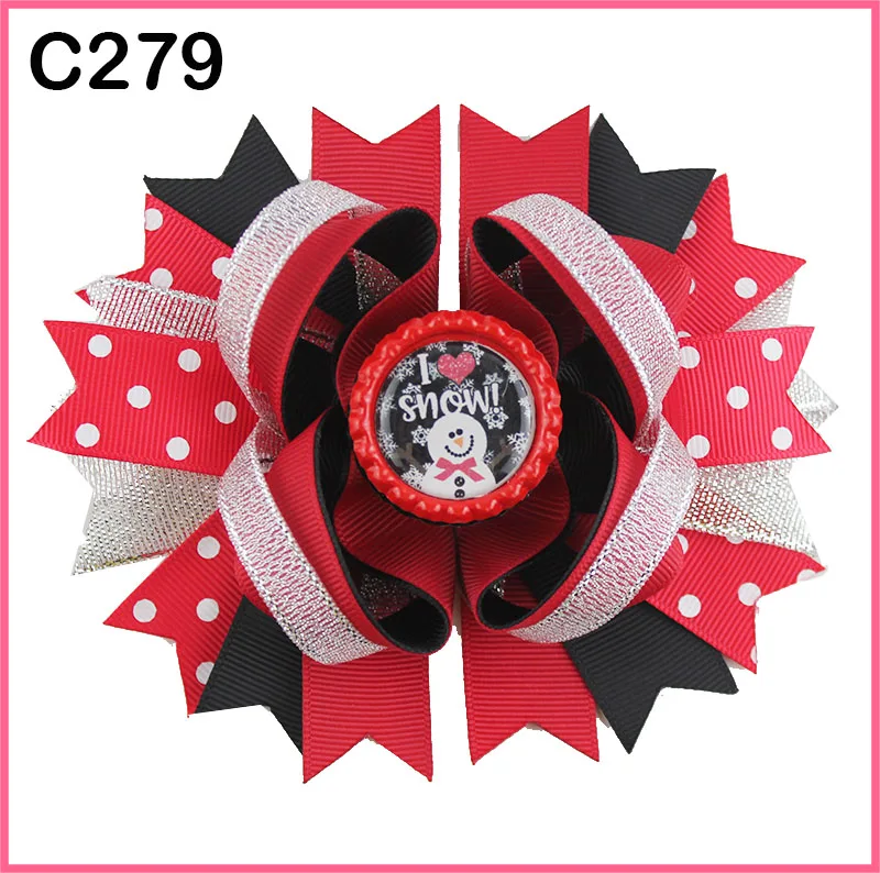 

free shipping D group 12pcs christmas inspired hair bows Christmas hair bows santa clause big hair bows snowman headbands-B