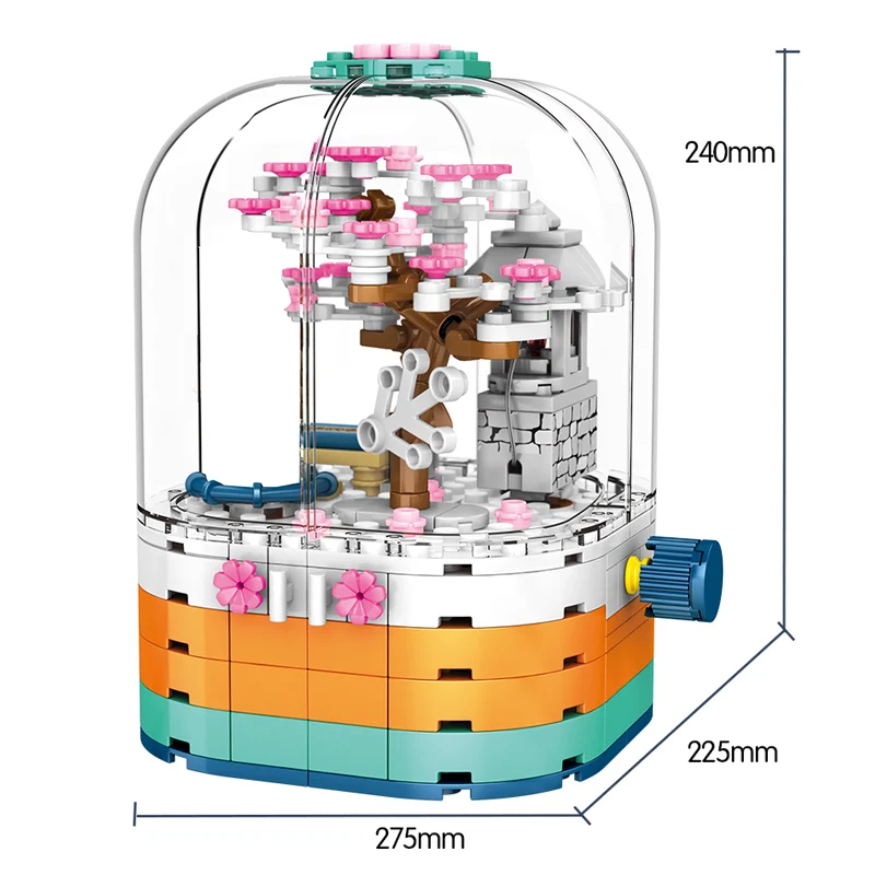Creative LED Light Rotating Box Building Blocks Friends City Street View Cherry Blossom House Tree Bricks Toys for Kids
Creative LED Light Rotating Box Building Blocks Friends City Street View Cherry Blossom House Tree Bricks Toys for Kids