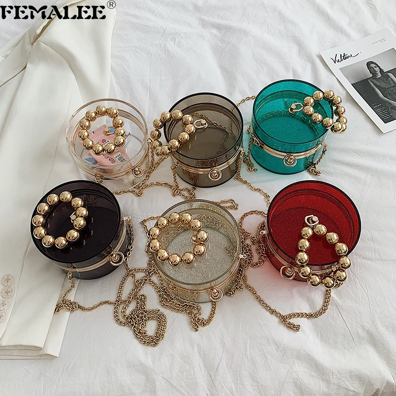 2021 Clear PVC Fashion Women Crossbody Sac Luxury Bead Handle Lady Tote Transparent Handbags New Korean Bucket Shoulder Purses
2021 Clear PVC Fashion Women Crossbody Sac Luxury Bead Handle Lady Tote Transparent Handbags New Korean Bucket Shoulder Purses