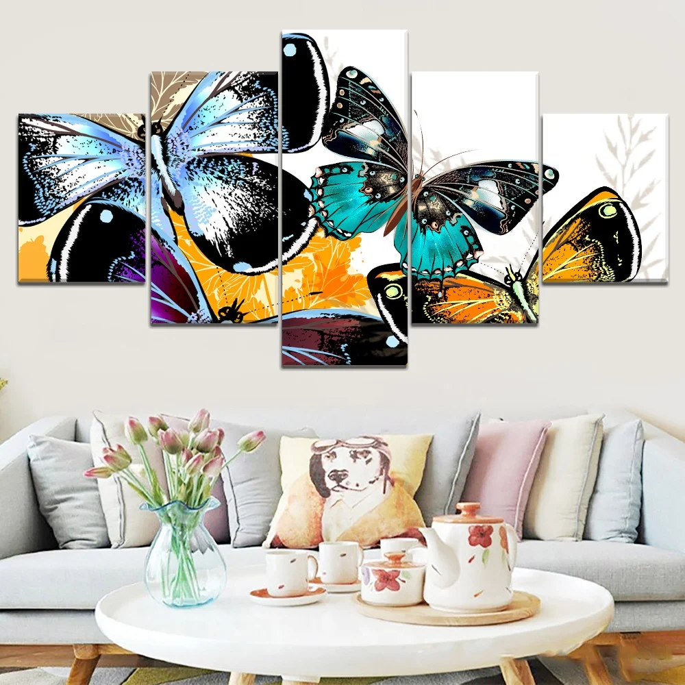 Canvas Paintings 5 Piece HD Print Large Butterflies Abstract Art Modern Decorative Wall Art for Home Living Room Decorations
Canvas Paintings 5 Piece HD Print Large Butterflies Abstract Art Modern Decorative Wall Art for Home Living Room Decorations