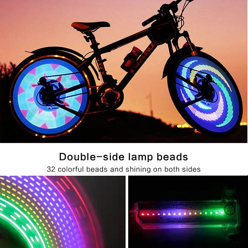 3D Bicycle Spokes LED Lights Colorful Bicycle Wheel Light Multi-color 42 Patterns 16 LED Bike Spokes Light QW
3D Bicycle Spokes LED Lights Colorful Bicycle Wheel Light Multi-color 42 Patterns 16 LED Bike Spokes Light QW