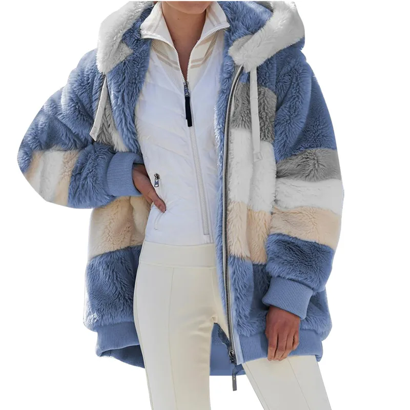 5XL 2021 Winter New Women Fleece Plus Zipper Stylish Striped Hooded Jacket Coat Loose Chic Hoodies Casual Sweatshirt
5XL 2021 Winter New Women Fleece Plus Zipper Stylish Striped Hooded Jacket Coat Loose Chic Hoodies Casual Sweatshirt