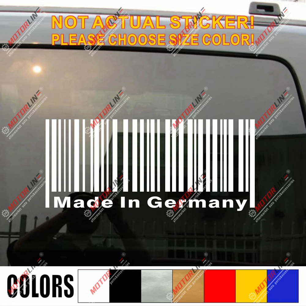 

Сделано в Германии UPC штрих-код Веселая наклейка-трафарет автомобиля винил выбрать размер цвет без bkgrd