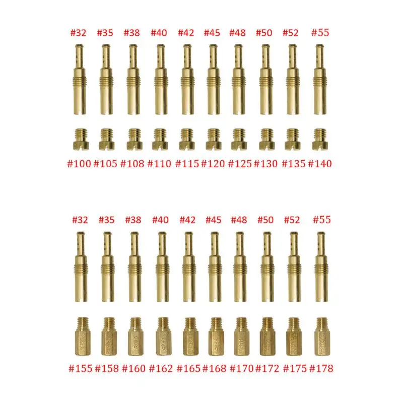 20 Pcs Carburetor Main Jet Kit with Slow/Pilot Jet Set Replacement for GY6 CVK PWK PE Motorcycle Carburetor
20 Pcs Carburetor Main Jet Kit with Slow/Pilot Jet Set Replacement for GY6 CVK PWK PE Motorcycle Carburetor