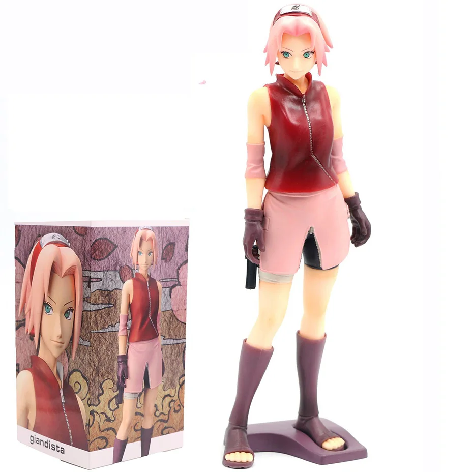 

25CM Newest Janpen Anime Shippuden Figure Haruno Sakura Standing Position Action Figure Model Toys Collection Dolls Gift