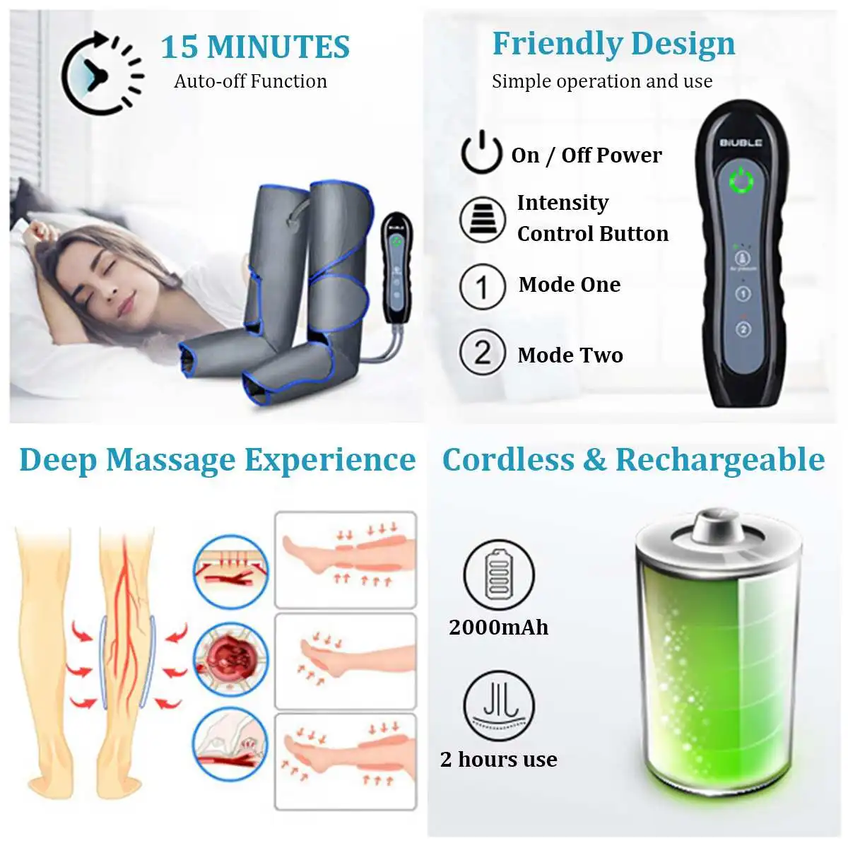 Updated Air Compression Leg Massager Electric Circulation Leg Wraps for Foot Ankles Calf Therapy Relieve Fatigue Massage Relax
Updated Air Compression Leg Massager Electric Circulation Leg Wraps for Foot Ankles Calf Therapy Relieve Fatigue Massage Relax