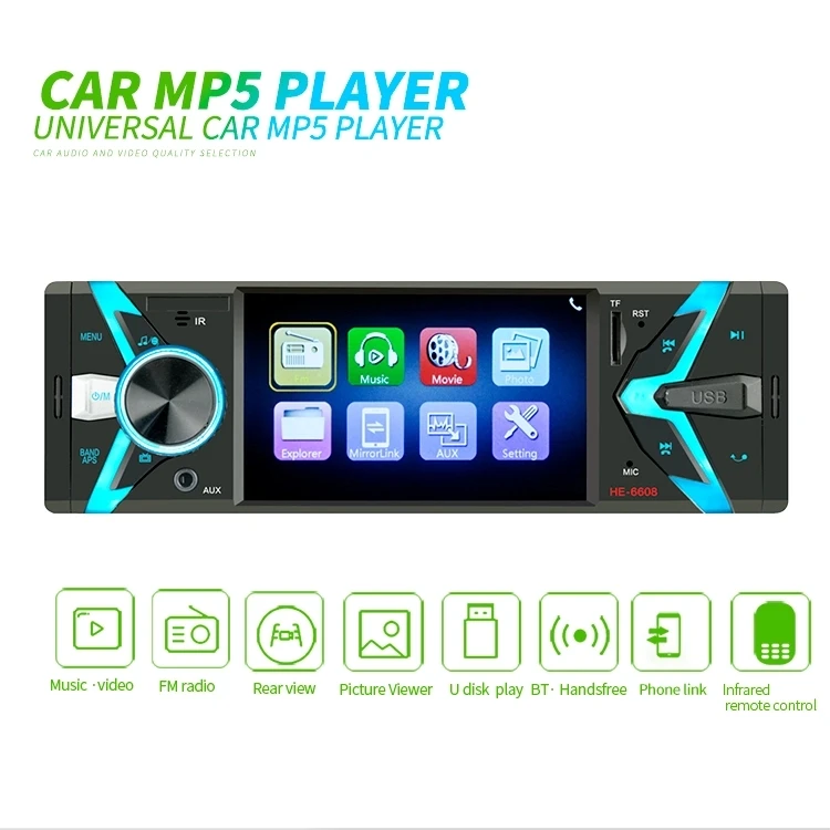 

High Quality Car Radio 4.1" HD Autoradio Multimedia Player Auto Audio Stereo MP5 Players Bluetooth USB TF FM Camera Dropshipping