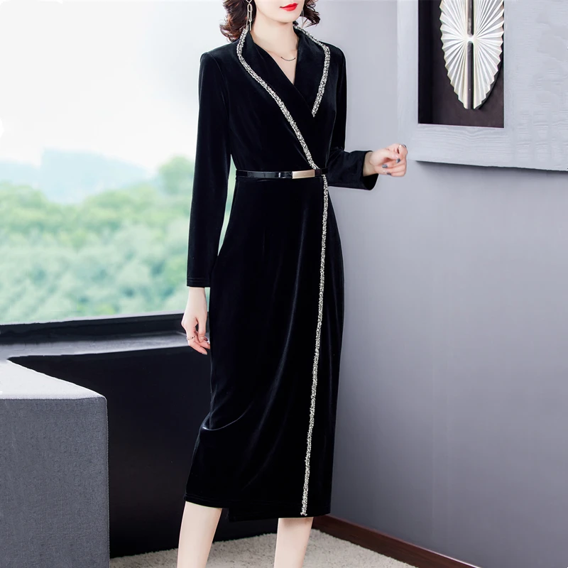 Women Dress Velvet Dresses Woman Korean Office Lady Bodycon Dress Winter Elegant Woman Dresses Women Vintage Vestido Feminino
Women Dress Velvet Dresses Woman Korean Office Lady Bodycon Dress Winter Elegant Woman Dresses Women Vintage Vestido Feminino