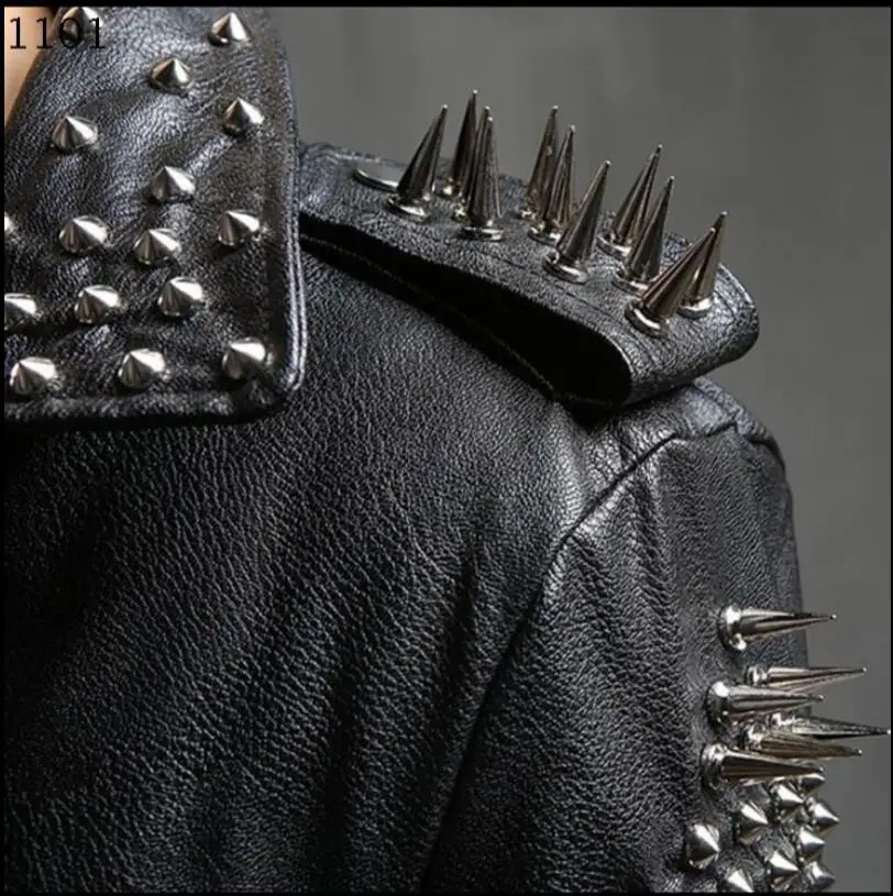 Boy Korean New Lapel Clothing Men's Slim Fashion Rock Singer Costume Punk Stage Rivet Pu Leather Jacket Coat
Boy Korean New Lapel Clothing Men's Slim Fashion Rock Singer Costume Punk Stage Rivet Pu Leather Jacket Coat