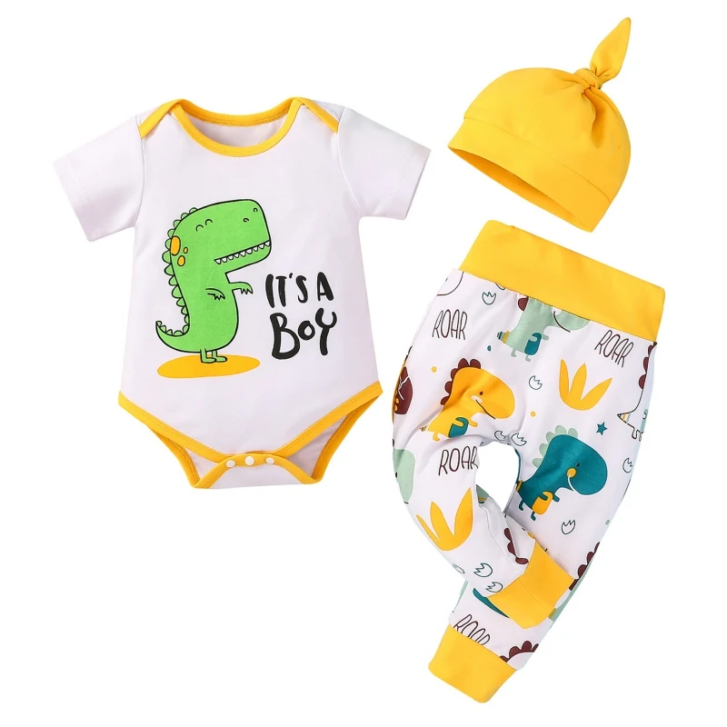 Toddler Baby Boys Clothes 3Pcs Set Cartoon Print Short Sleeve Romper Bodysuit Trousers Hat Baby Clothing Outfit
Toddler Baby Boys Clothes 3Pcs Set Cartoon Print Short Sleeve Romper Bodysuit Trousers Hat Baby Clothing Outfit