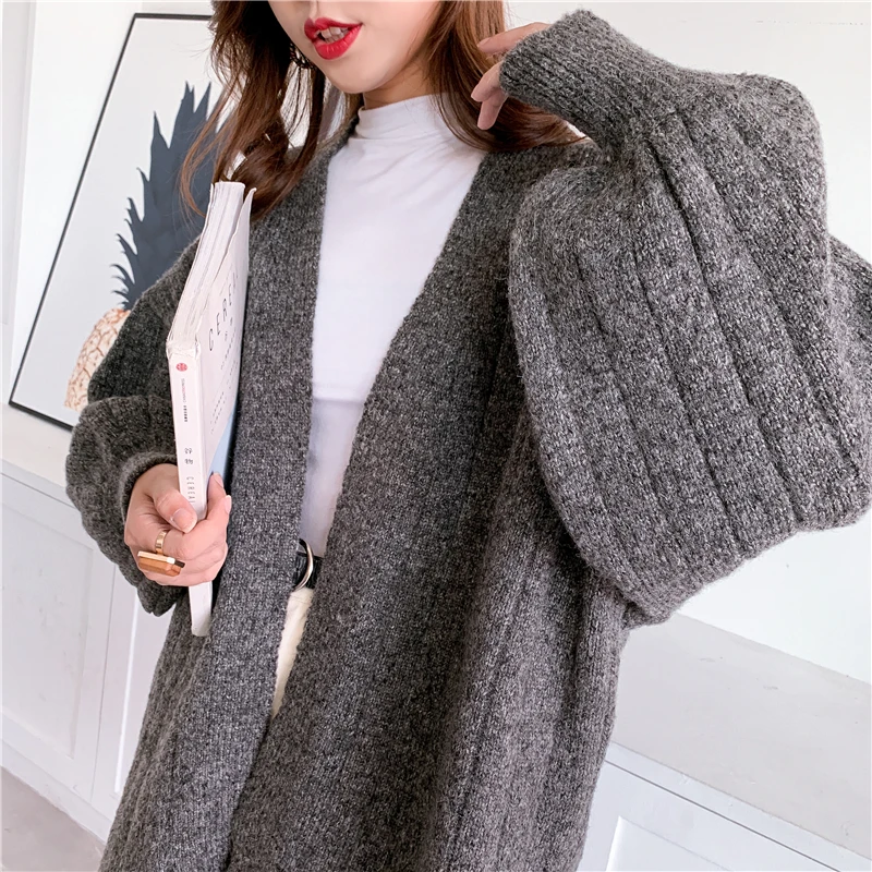 autumn winter knit mid-length loose clothes Women's large size sweater cardigan coat Korean-style thickened 2020
autumn winter knit mid-length loose clothes Women's large size sweater cardigan coat Korean-style thickened 2020