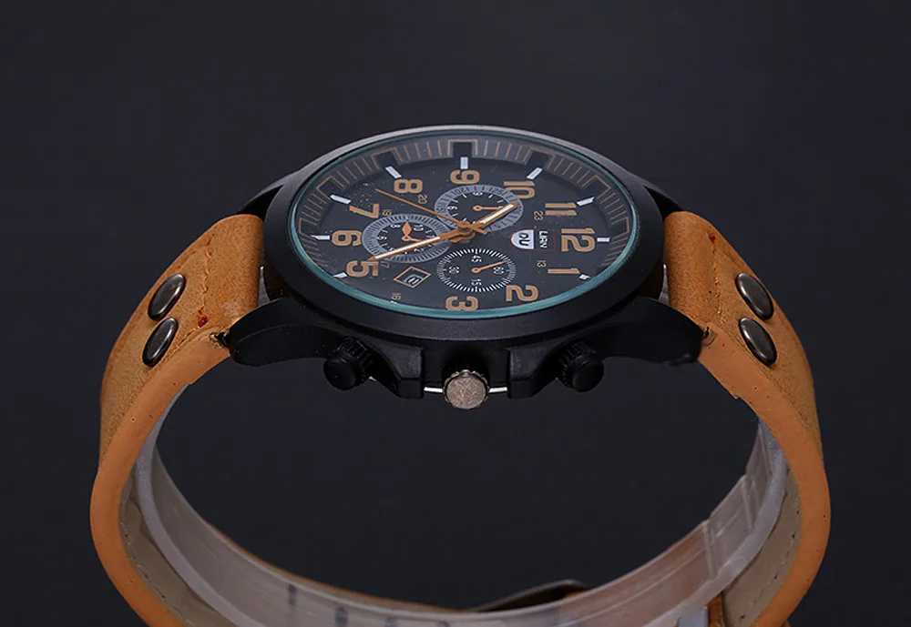 Military Leather Waterproof Date Quartz Analog Army Men's Quartz Wrist Men's watch Wrist All-match Leisure Street Dress
Military Leather Waterproof Date Quartz Analog Army Men's Quartz Wrist Men's watch Wrist All-match Leisure Street Dress