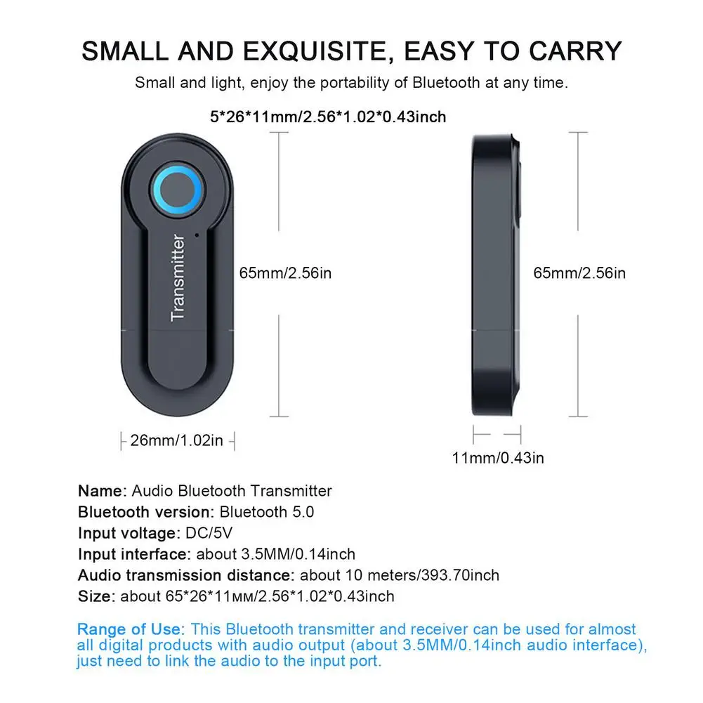 USB Bluetooth Transmitter Receiver Adapter For TV PC Headphones Computer Bluetooth Audio Transmitter 3.5mm Audio Adapter
USB Bluetooth Transmitter Receiver Adapter For TV PC Headphones Computer Bluetooth Audio Transmitter 3.5mm Audio Adapter