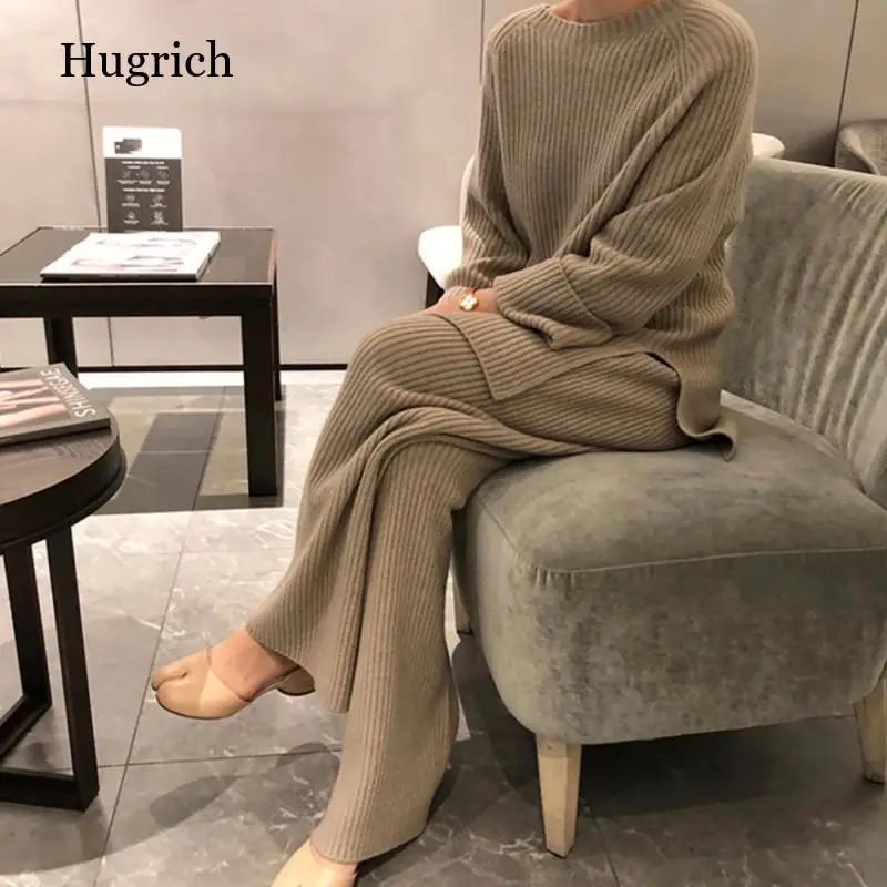 2021 New Fashion Winter Women's Thicken Warm Knitted Pullover Sweater Two-Piece Suits +High Waist Loose Wide Leg Pants Set
2021 New Fashion Winter Women's Thicken Warm Knitted Pullover Sweater Two-Piece Suits +High Waist Loose Wide Leg Pants Set