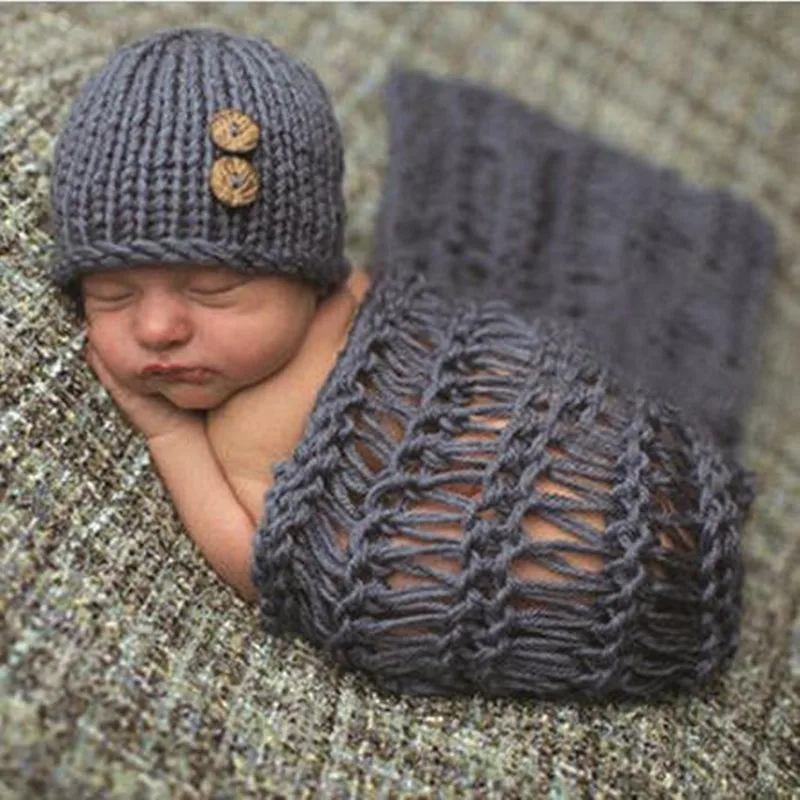 Newborn photography props Hand-knitted cotton blankets & hats 
Newborn photography props Hand-knitted cotton blankets & hats