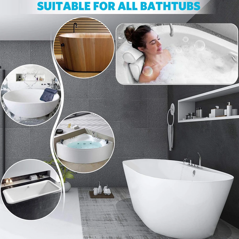 3D Mesh Bath Pillow Bathtub SPA Pillow with Suction Cups Neck and Back Support Headrest for Home Hot Tub Bathroom Accersories
3D Mesh Bath Pillow Bathtub SPA Pillow with Suction Cups Neck and Back Support Headrest for Home Hot Tub Bathroom Accersories