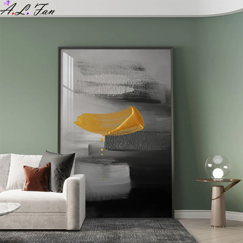 Black and white yellow abstract living room porch sofa background wall decoration painting corridor aisle vertical version
Black and white yellow abstract living room porch sofa background wall decoration painting corridor aisle vertical version