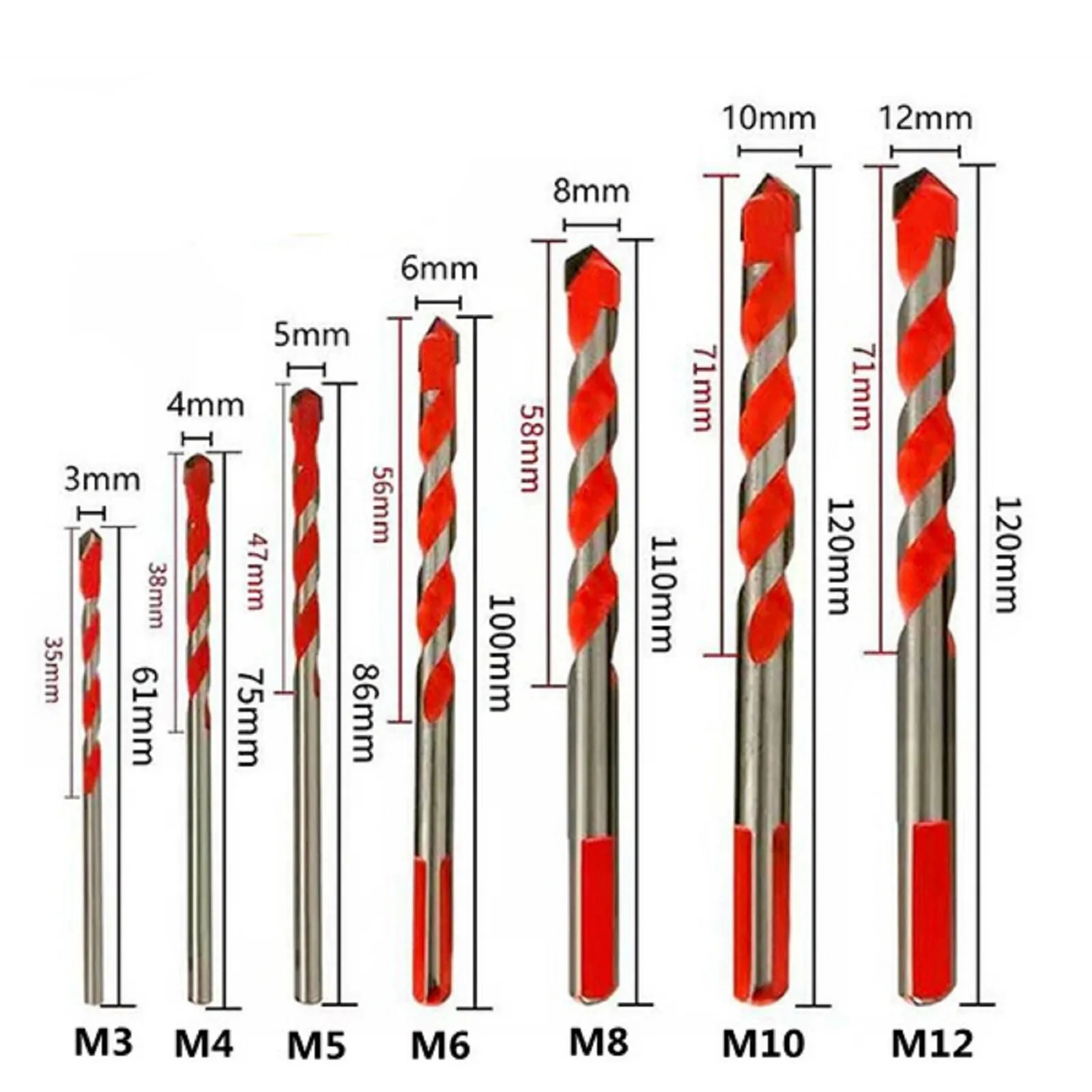 Multi-Material Drill Bit Set for Tile Glass Wood Tungsten Carbide Tip Best for Wall Mirror Ceramic Tile on Concrete Brick Wall
Multi-Material Drill Bit Set for Tile Glass Wood Tungsten Carbide Tip Best for Wall Mirror Ceramic Tile on Concrete Brick Wall