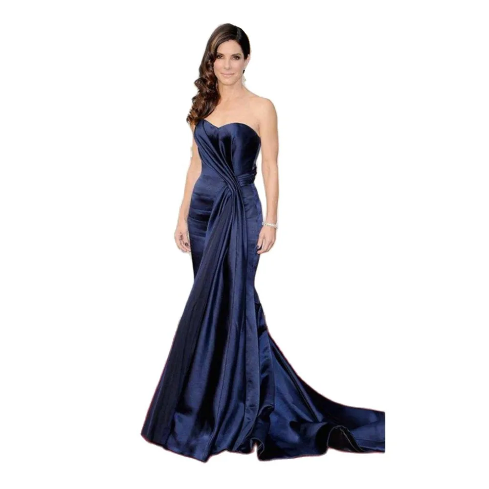 Simple Elegant Celebrity Evening Dresses Oscar Awards Mermaid Royal Blue Sweetheart Ruched Bodice Pleat Satin Prom Gowns
Simple Elegant Celebrity Evening Dresses Oscar Awards Mermaid Royal Blue Sweetheart Ruched Bodice Pleat Satin Prom Gowns